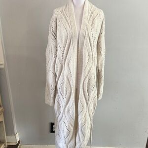 White House Black Market Cream Open-Front Cardigan